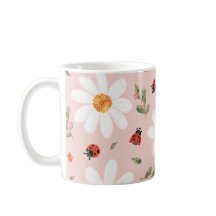 Tasse Ladybug Mignonne & Fleur Blanche