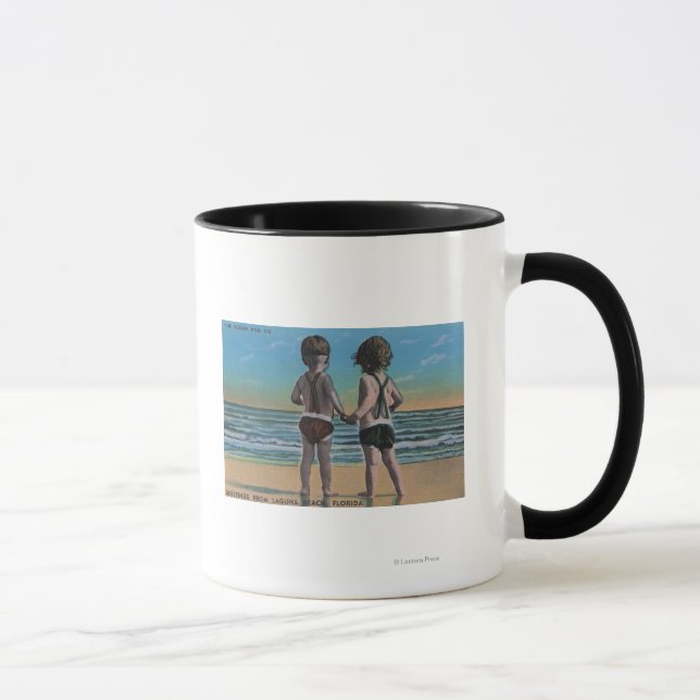 Tasse Laguna Beach, FL - Salutations de la scène avec le (Droite)