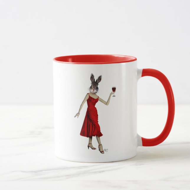 Tasse Lapin en robe rouge (Droite)