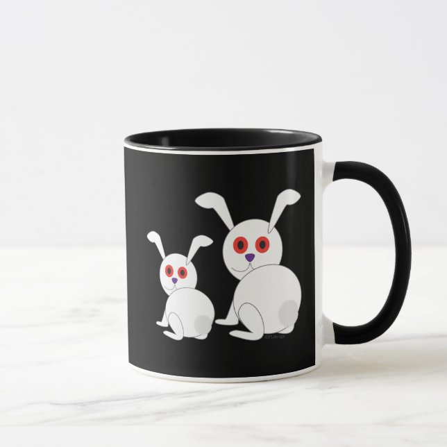 Tasse lapins blancs confits personnalisables avec les ye (Droite)