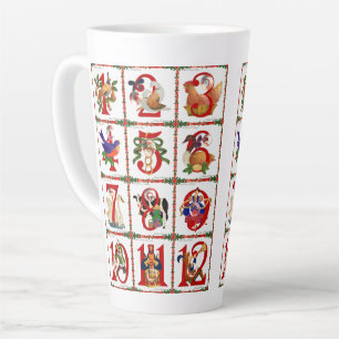 Tasse Latte 12 Jours de latte de Noël