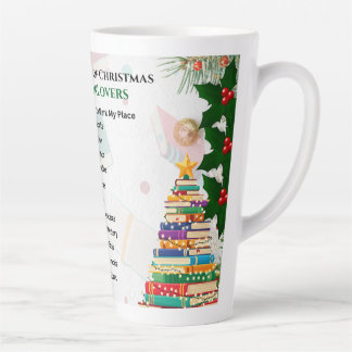 Tasse Latte 12 Jours de Noël pour les amateurs de livres Latte