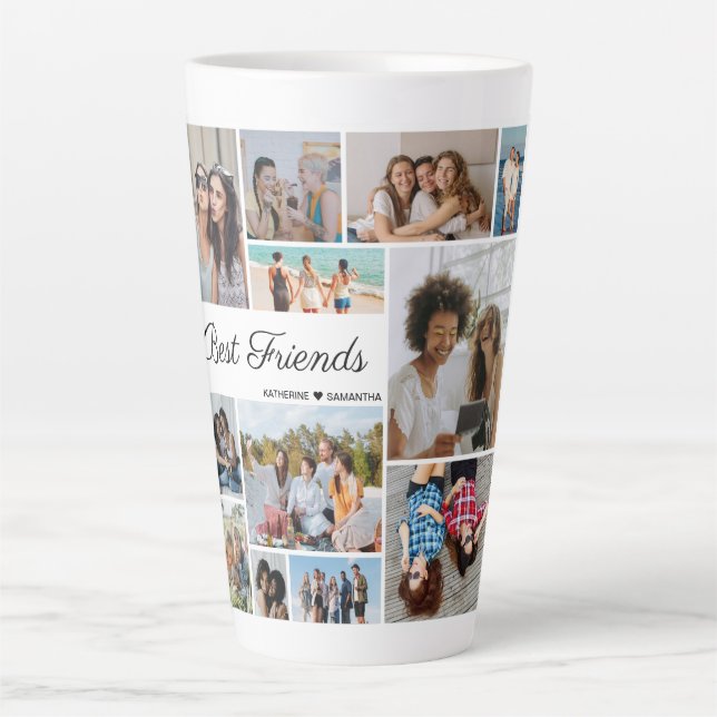 Tasse Latte 12 Photo Collage Meilleurs Amis Pour Toujours (Devant)