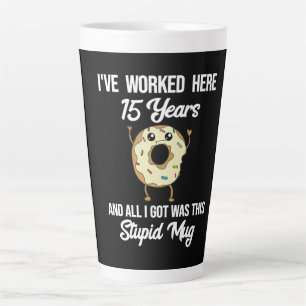 Tasse Latte 15 Anniversaire de travail Appréciation cadeau Mu