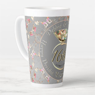 Tasse Latte 16e anniversaire du Mariage Peridot & Silver Latte