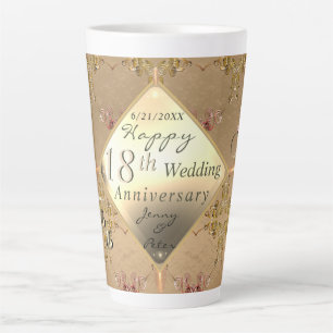 Tasse Latte 18e anniversaire du Mariage oculaire du chat