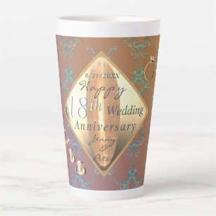 Tasse Latte 18e anniversaire Porcelain Cat's Eye Graphics Latt