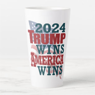 Tasse Latte 2024 Trump gagne - l'Amérique gagne