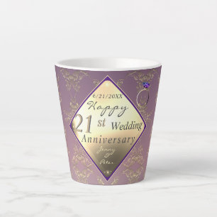Tasse Latte 21e anniversaire du Mariage 2PhotosLaiton et Iolit