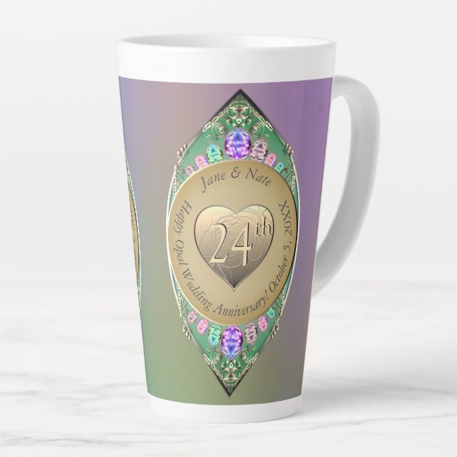 Tasse Latte 24e anniversaire du Mariage Opal (Angle droit)