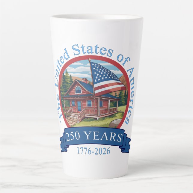 Tasse Latte 250e anniversaire des États-Unis (Devant)
