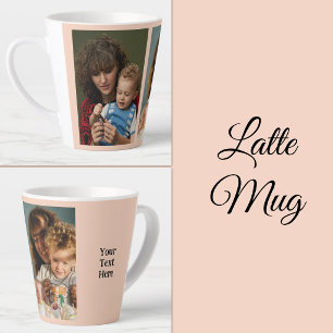 Tasse Latte 2 photo ajouter du texte blanc pêche