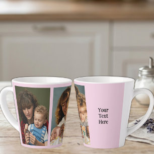 Tasse Latte 2 photo ajouter du texte blanc rose