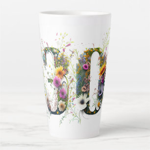 Tasse Latte 30e anniversaire Spray de Fleur sauvage Texte