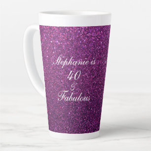 Tasse Latte 40 Et Fabulous Anniversaire Pink Purple Parties sc