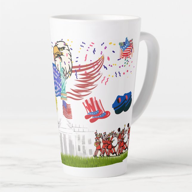Tasse Latte 4 juillet (Angle droit)