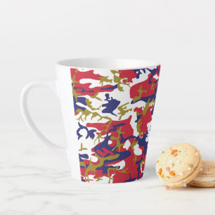 Tasse Latte 4 juillet, Jour de l'Indépendance, Or de camouflag