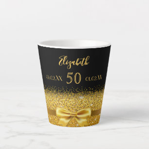 Tasse Latte 50e anniversaire arc en or noir