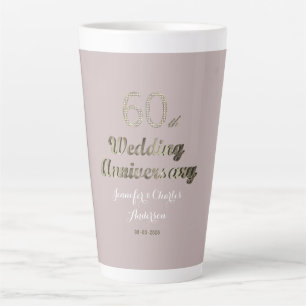 Tasse Latte 60e anniversaire Mariage Mariage diamant