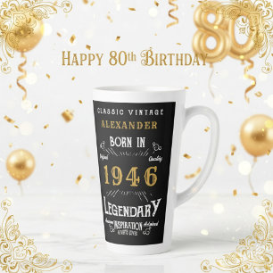 Tasse Latte 80e anniversaire 1946 légendaire Rétro