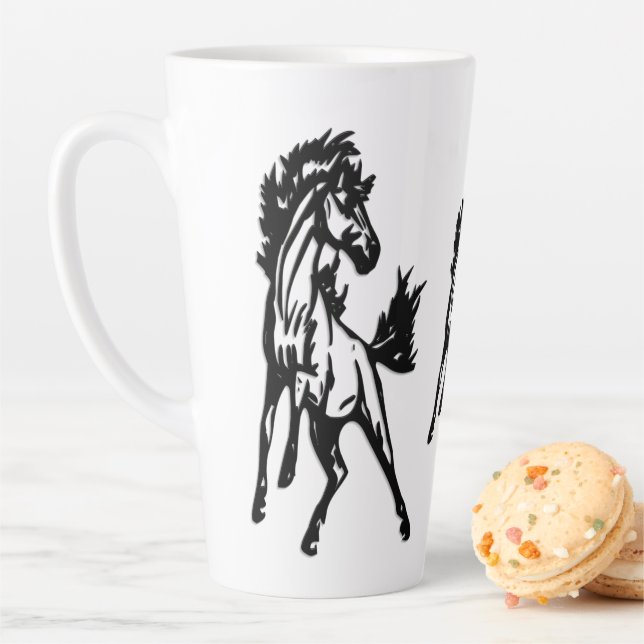 Tasse Latte A Frisky Jumping Horse in the Wild (En situation)