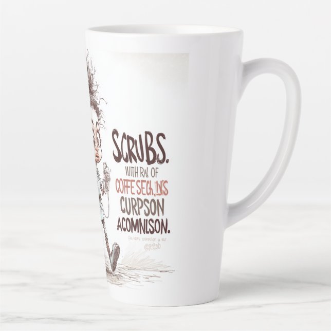 Tasse Latte  A Humorous Sketch on Healthcare Burnout (Droite)