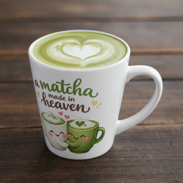 Tasse Latte A Matcha Made in Heaven Cute Funny Pun (A Matcha Made in Heaven Cute Funny Pun Latte Small Mug by Ricaso.  A sweet gift idea for a loved one)