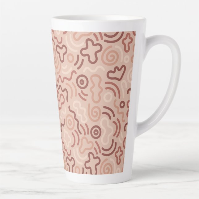 Tasse Latte Abstract Party Doodle Pattern (Droite)