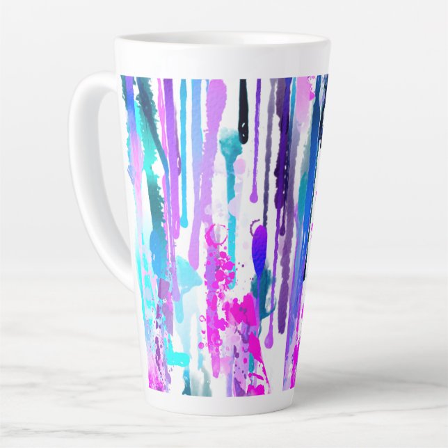 Tasse Latte Abstract Watercolor (Angle gauche)