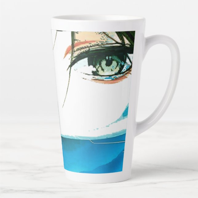 Tasse Latte abstract women face (Droite)