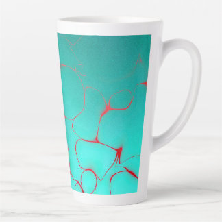 Tasse Latte Abstrait 16 Azure, Bleu tacheté, Orange/rouge