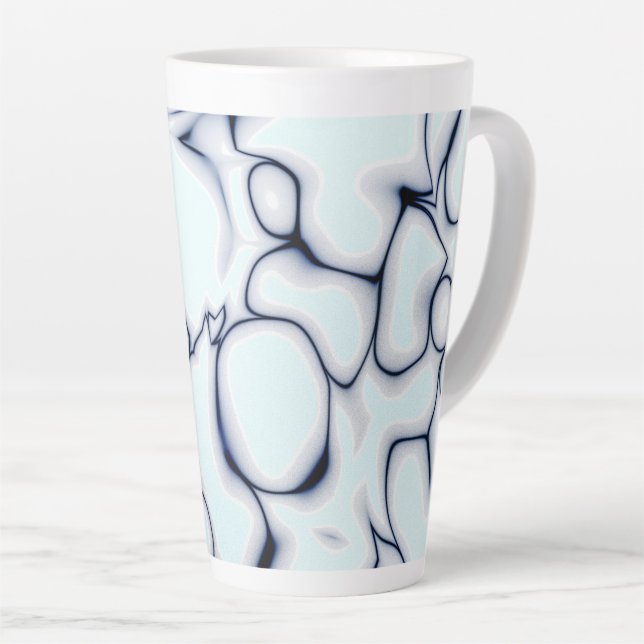Tasse Latte Abstrait 7 Bébé rose subtil bleu avec accentuation (Angle droit)