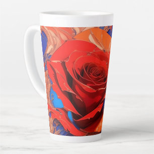 Tasse Latte Abstrait artistique Rose marbré