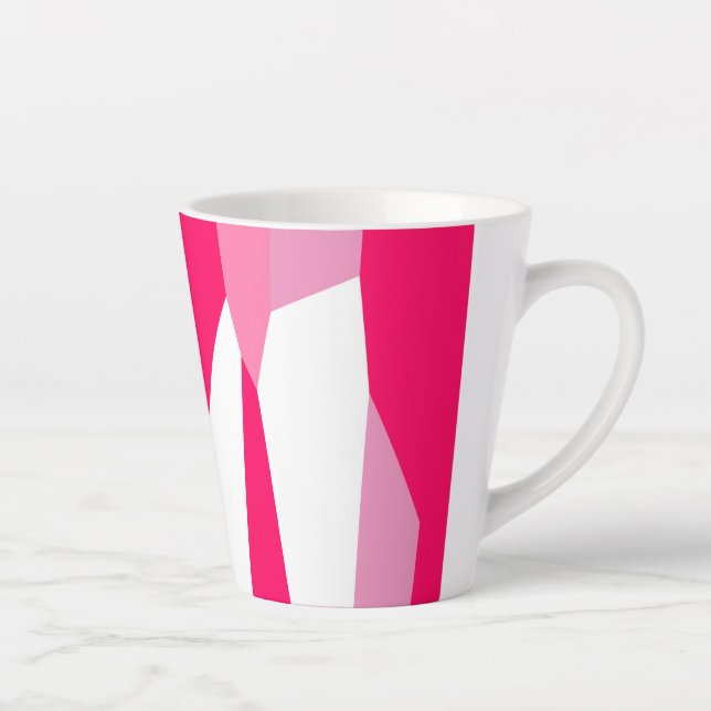 Tasse Latte abstrait rose et blanc (Droite)