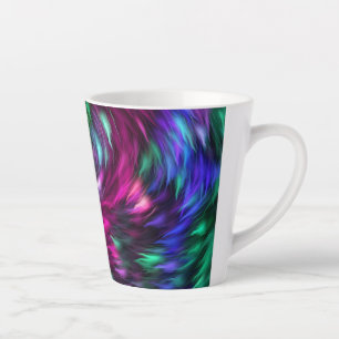 Tasse Latte Abstraite fourrure colorée Arrière - plan prismati