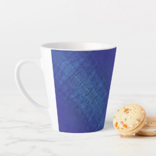 Tasse Latte Acceptation Motif de Blue Indigo Violet Shibori