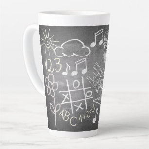 Tasse Latte Accessoires pour inscription dans le style tableau