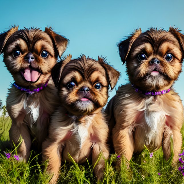 Tasse Latte Adorable Brussels Griffon Puppies (Créateur téléchargé)
