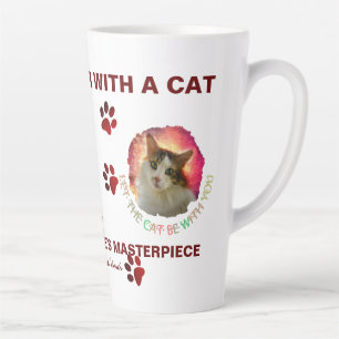 Tasse Latte Adorable Cute Calico Chat