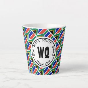 Tasse Latte AFRIQUE DU SUD DRAPEAU Patriotique personnalisable