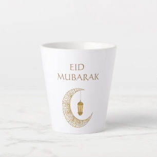 Tasse Latte Aïd Moubarak customisé avec croissant décoré