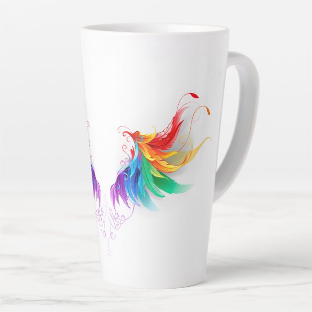 Tasse Latte Ailes fluffy arc-en-ciel (Angle droit)