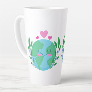 Tasse Latte Aimer la Terre souriante