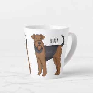 Tasse Latte Airedale terrier dog cartoon