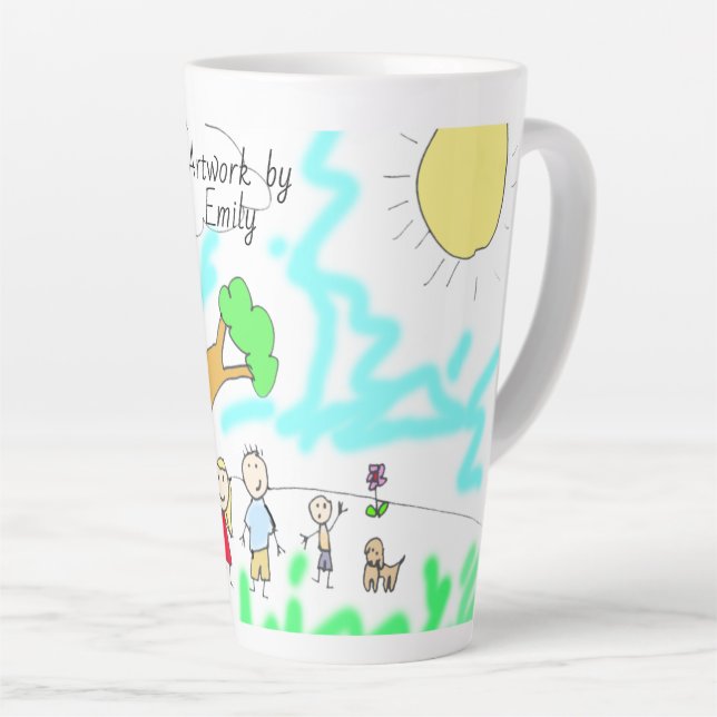 Tasse Latte Ajouter l'oeuvre de votre enfant à cette oeuvre (Angle droit)