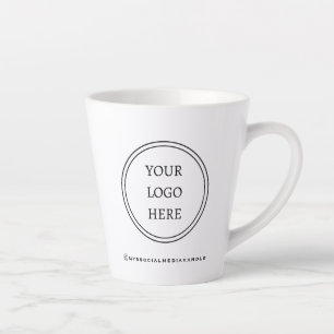 Tasse Latte Ajouter votre logo en noir et blanc