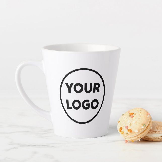 Tasse Latte Ajouter votre logo professionnel (En situation)