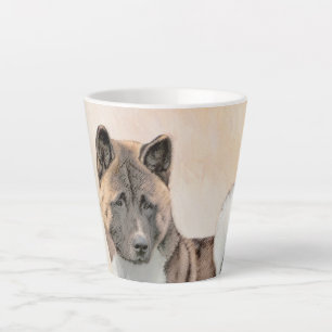 Tasse Latte Akita Peinture - Cute Original Chien Art