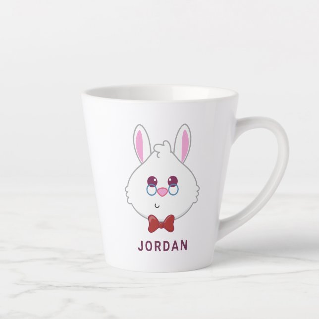 Tasse Latte Alice au pays des merveilles| Emoji du lapin blanc (Droite)