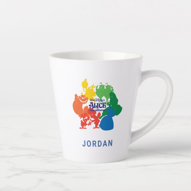 Tasse Latte Alice au pays des merveilles - Silhouettes de cara (Droite)